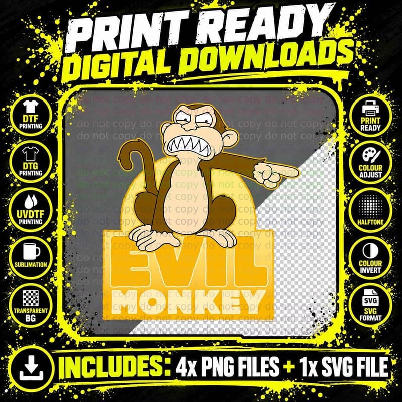 Family Guy Evil Monkey, Peter Griffin, Animated Show Png SVG Digital Bundle