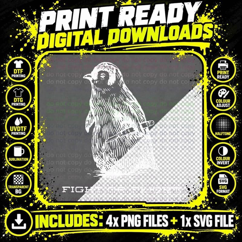 Fight or Flight Funny Penguin Pun Fight or Flight Meme Png SVG Digital Bundle