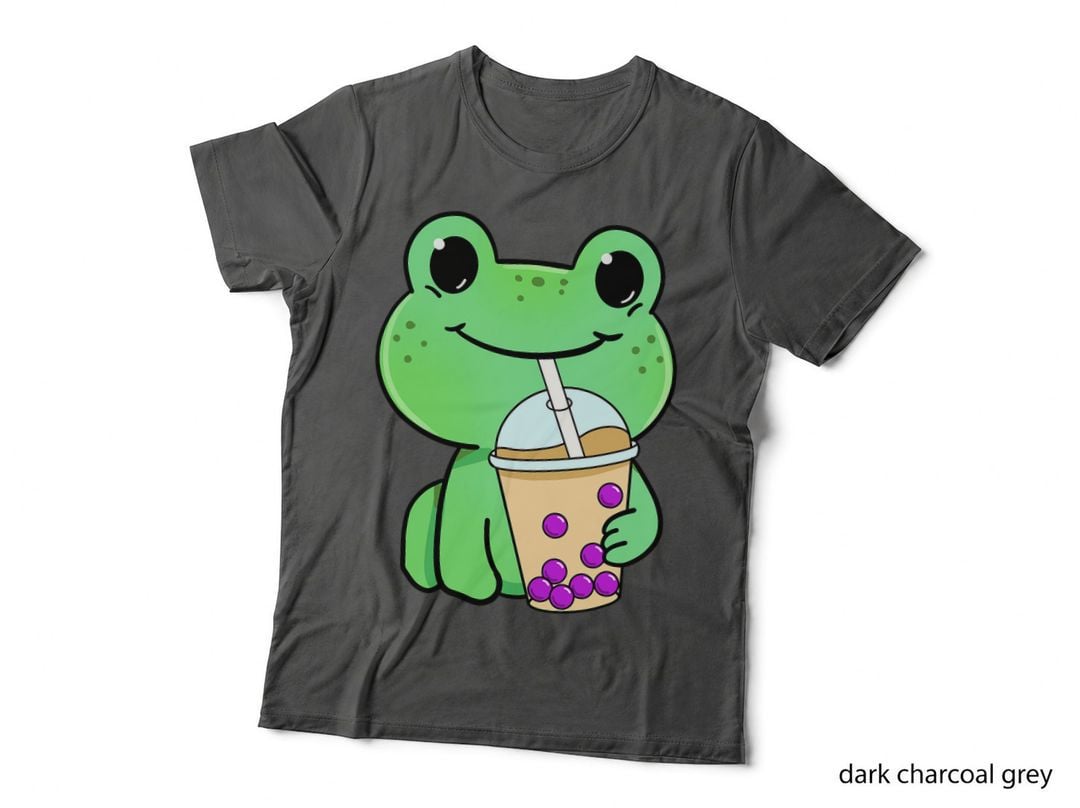 Frog Drinking Bubble Tea, Cute Animal, Funny, Fashion, Gift, T-Shirt