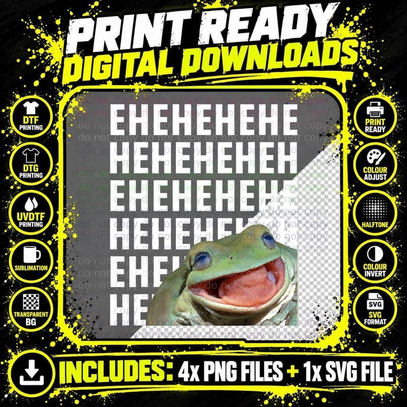 Frog Funny Laughing Meme Men Women Kids Frog Lover Gift Png SVG Digital Bundle