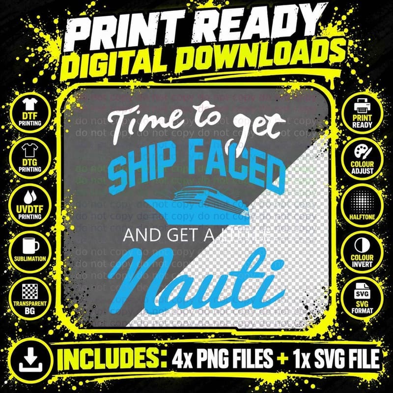 Funny Boat Party T-Shirt - Shipfaced Family Cruise Png SVG Digital Bundle