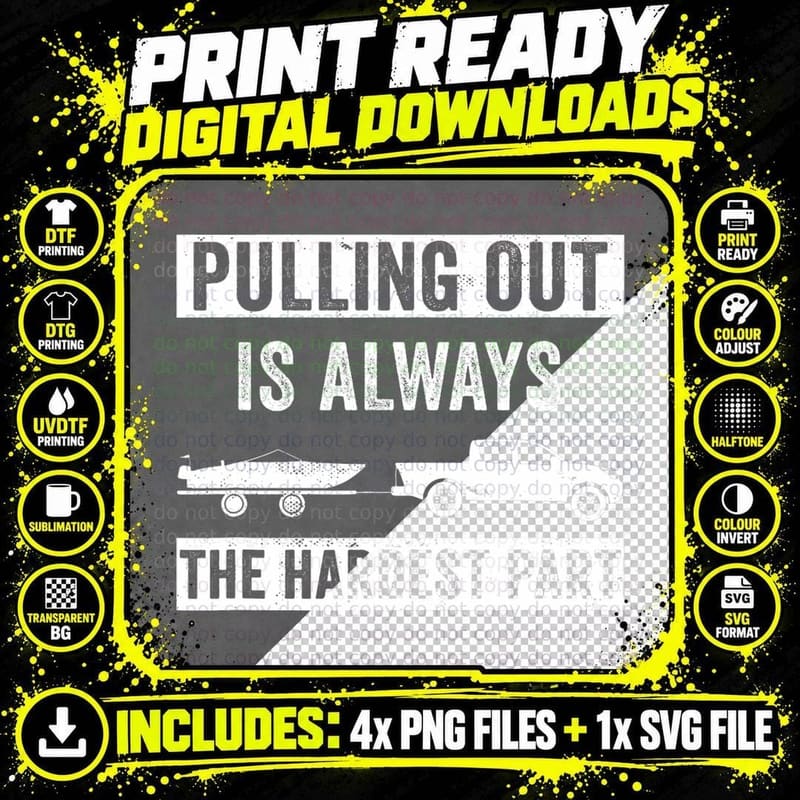 Funny Boating Design for Men Captain Boat Pulling Out Png SVG Digital Bundle