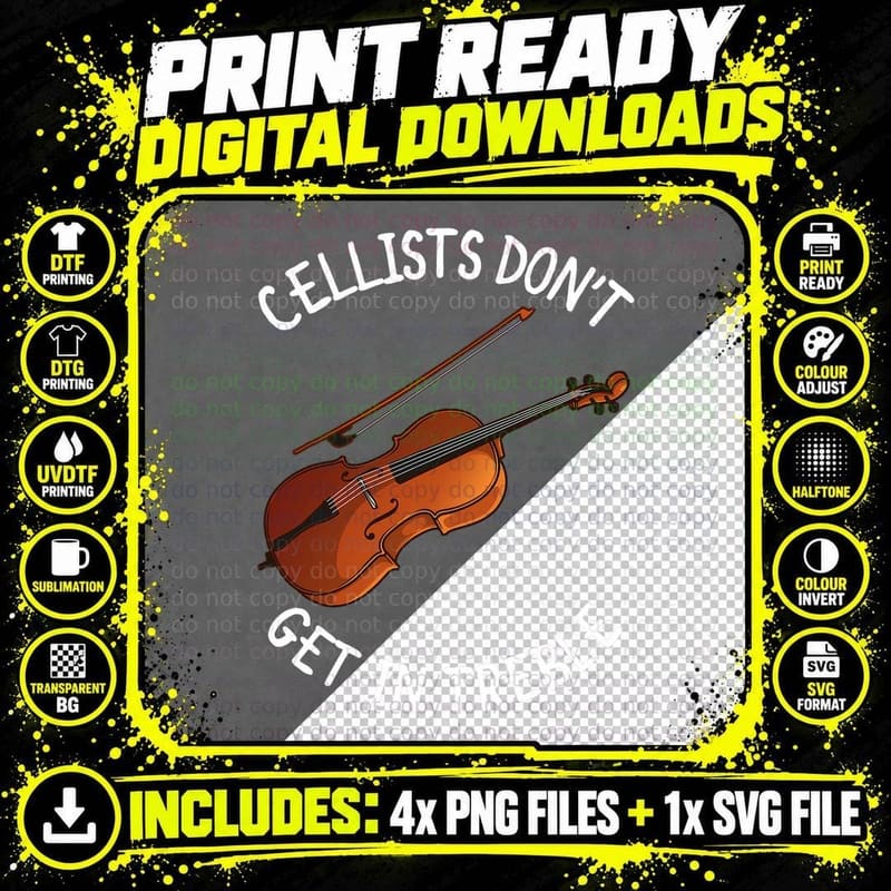 Funny Cello Design for Men Women Music Lover Musician Png SVG Digital Bundle