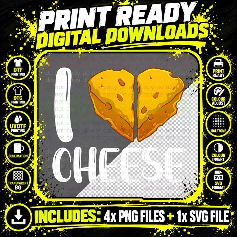 Funny Cheese Art for Men Women Cottage Ricotta Cheese Png SVG Digital Bundle