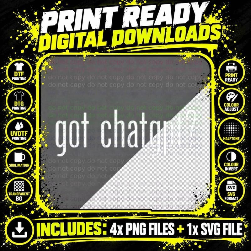 Funny Cute Got Chatgpt Retro Classic Fun Meme Png SVG Digital Bundle