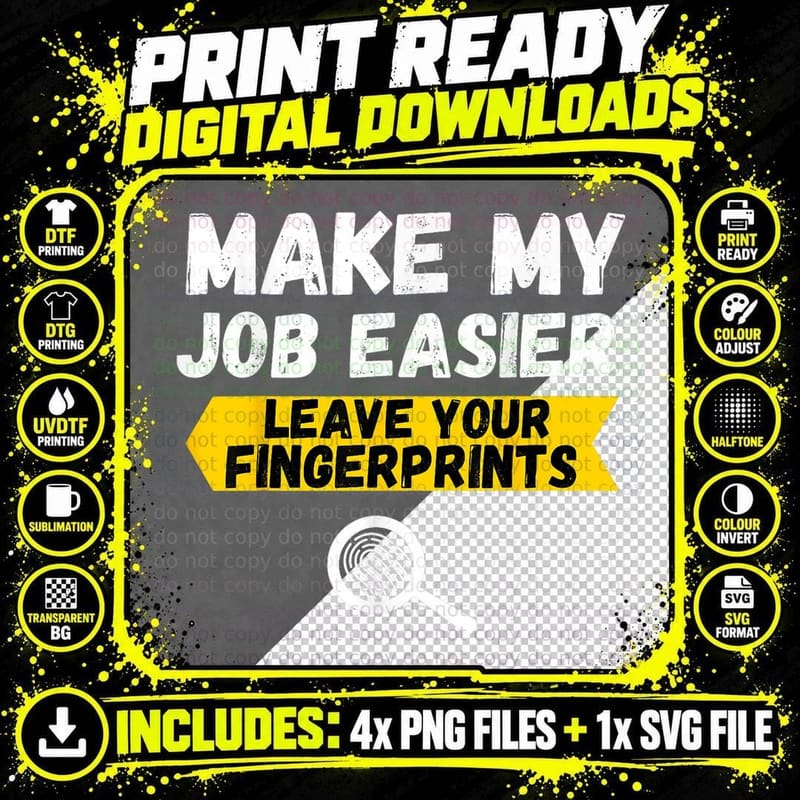 Funny Forensic Fingerprint Tee - Forensic Science Png SVG Digital Bundle