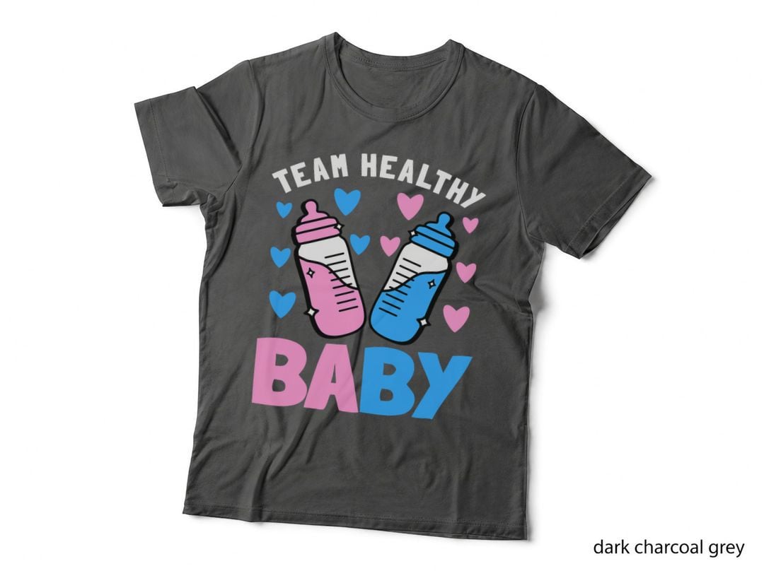 Funny Gender Reveal Party Team Healthy Baby Shower Boy Girl T-Shirt
