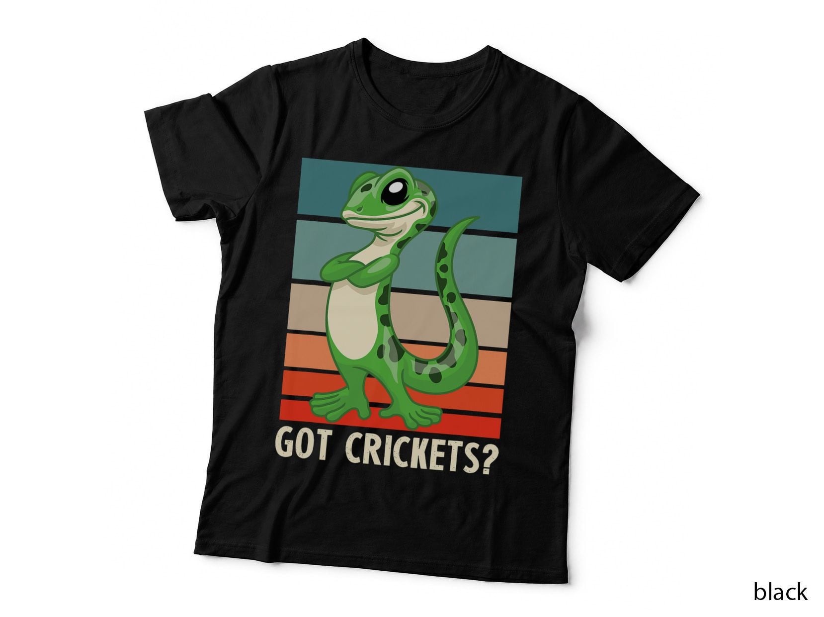 Funny Got Crickets Retro Reptile Lizard Gecko T-Shirt