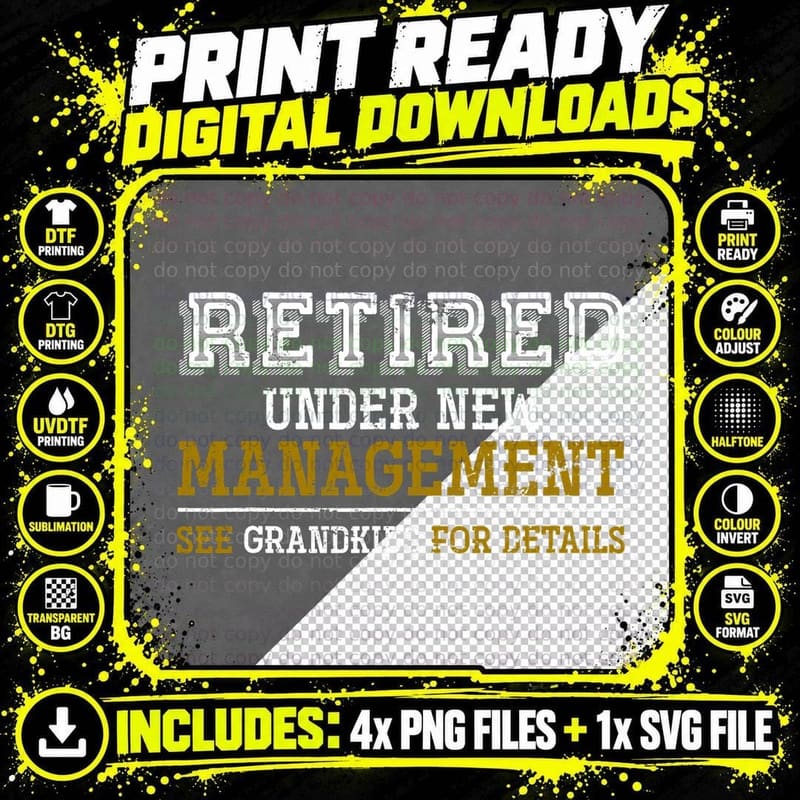 Funny Grandkids Grandpa Retirement Gift Retired T-Shirt Png SVG Digital Bundle