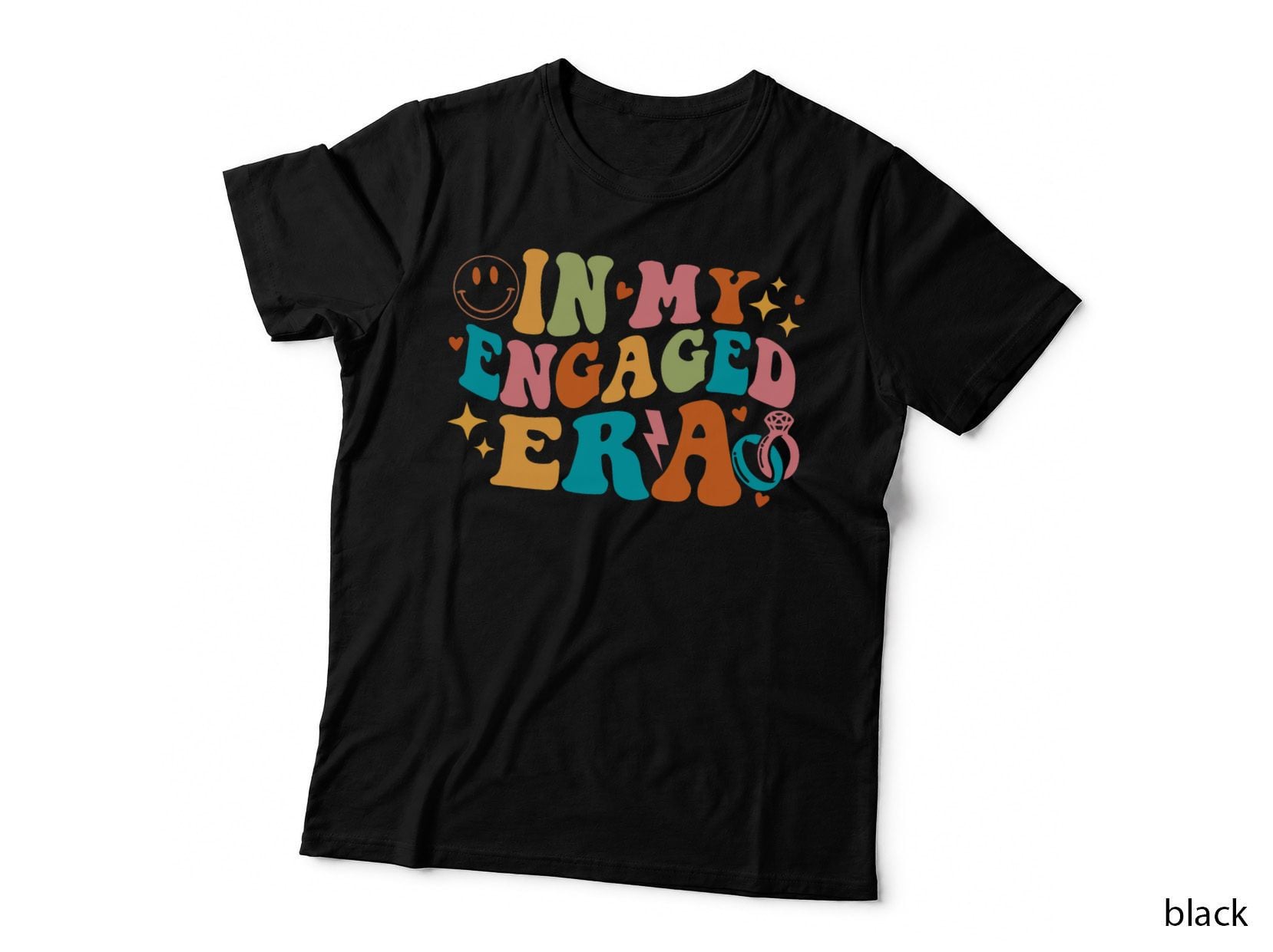 Funny Groovy Engagement Fiance in My Engaged Era, Retro Wedding Gift T-Shirt