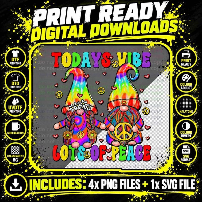 Funny Hippie Quote for Women & Men Cute Hippie Tie Dye Png SVG Digital Bundle