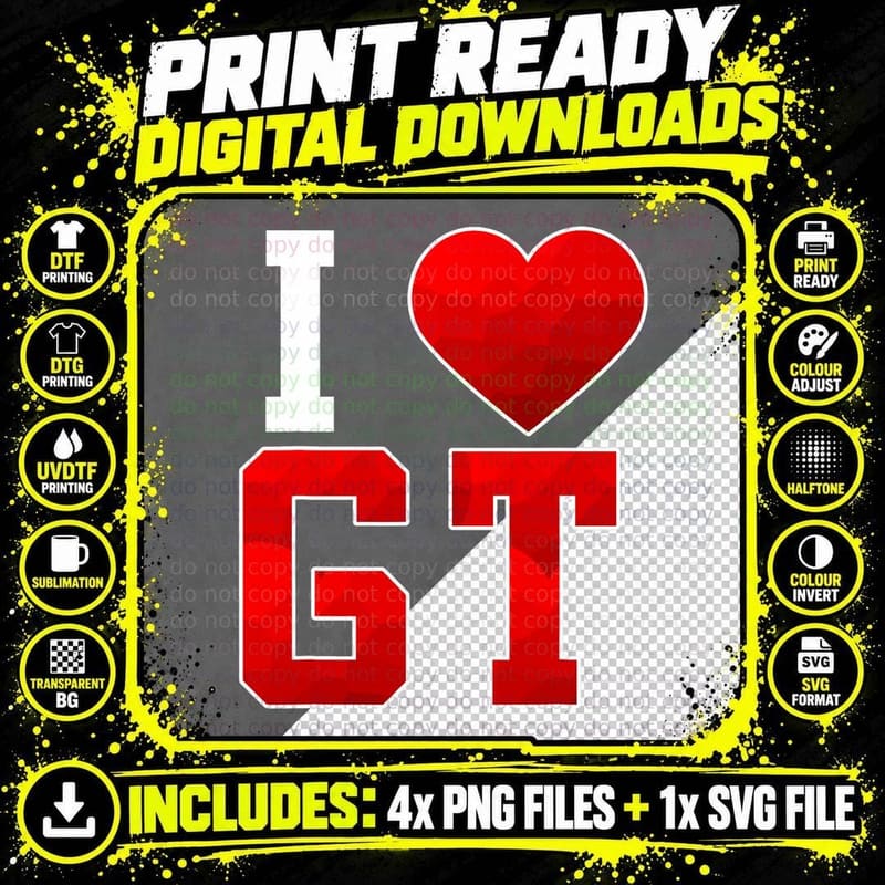Funny I Love GT Gorilla Monke Tag VR Game for Kids Png SVG Digital Bundle
