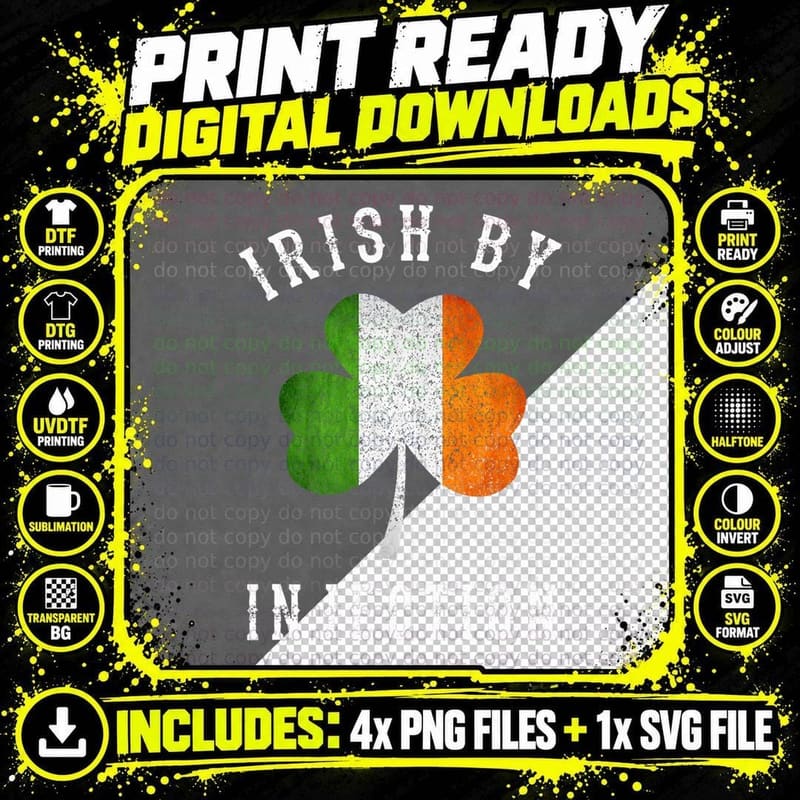 Funny Irish by Injections T-Shirt - St Patricks Day Gift Png SVG Digital Bundle
