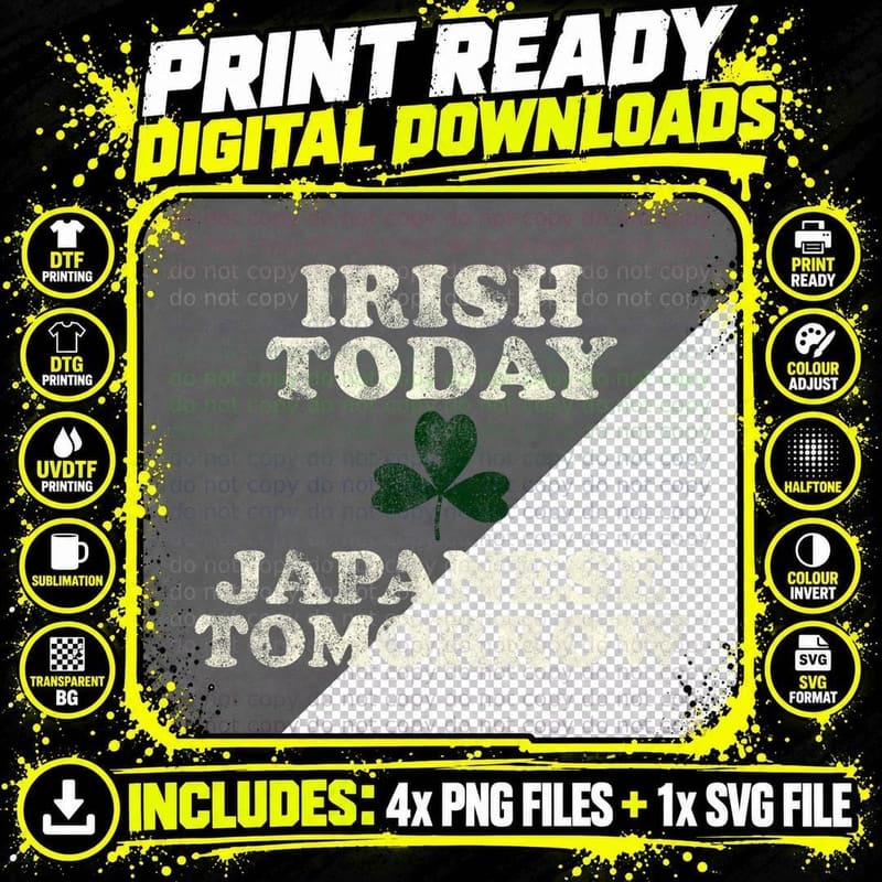 Funny Japanese Irish St. Patrick's Day Shirt Japan Asia Png SVG Digital Bundle
