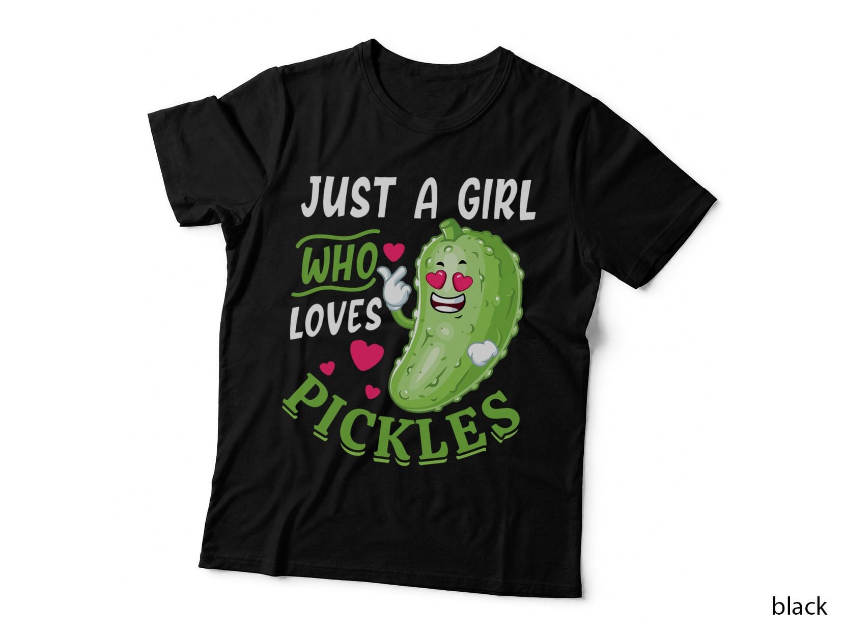 Funny Just a Girl Who Loves Pickles Pickle Lovers Vegan T-Shirt