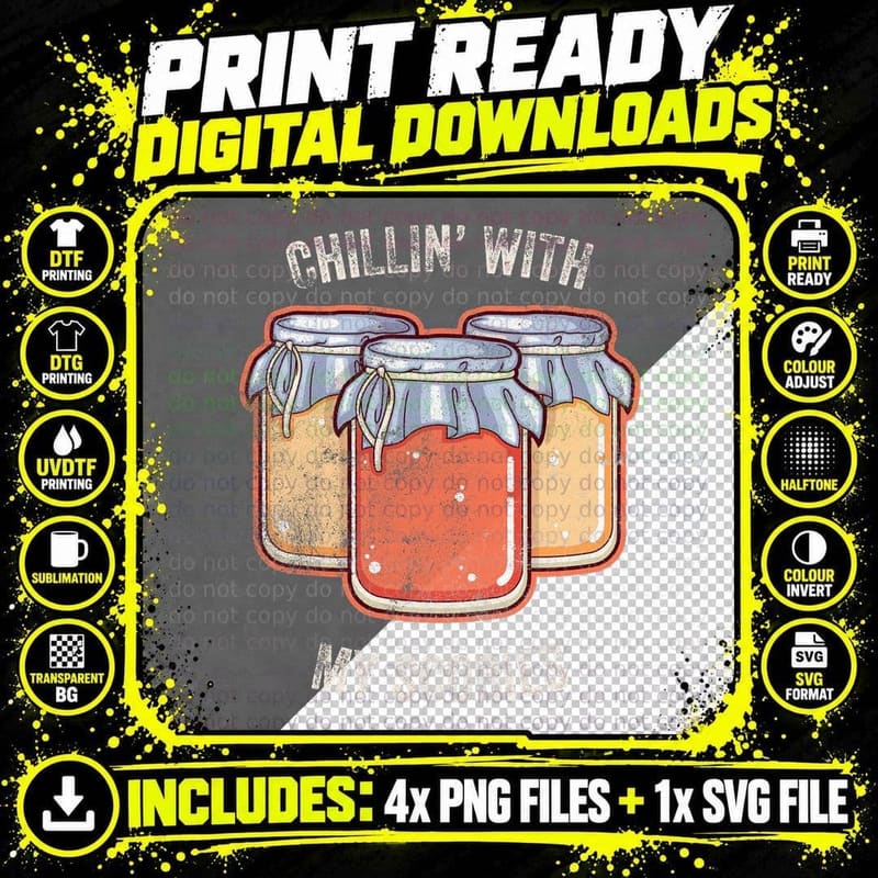 Funny Kombucha Tea Shirt Gift Chillin with My Scobies Png SVG Digital Bundle