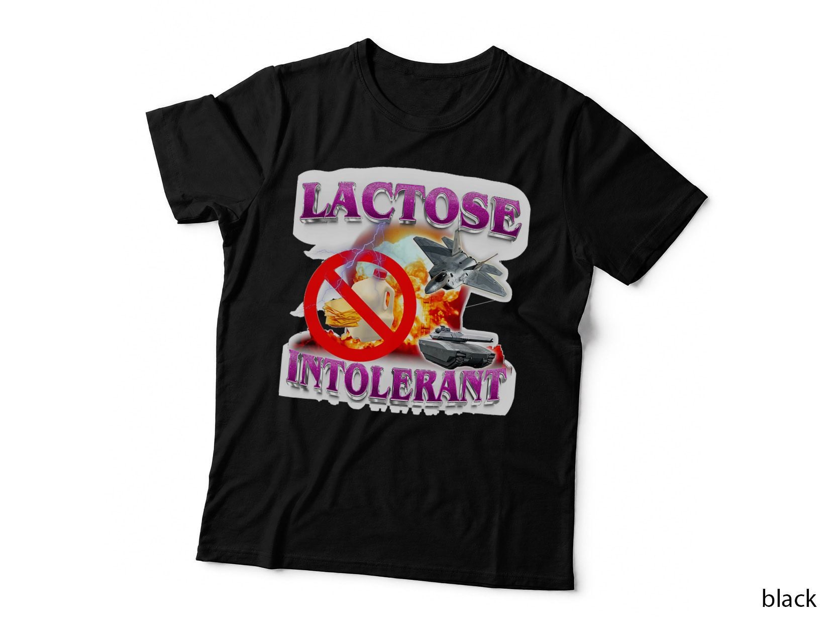 Funny Lactose Humor Meme Tolerant Explosion, Dairy Joke, Cheese Pun T-Shirt