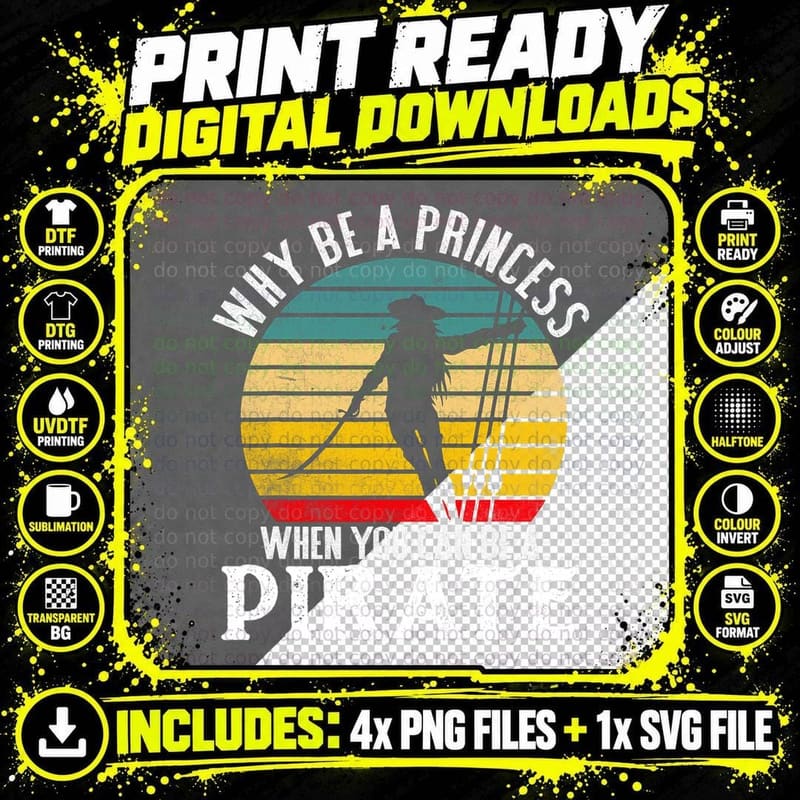 Funny Pirate Freebooter Gifts for Women Lover of a Png SVG Digital Bundle
