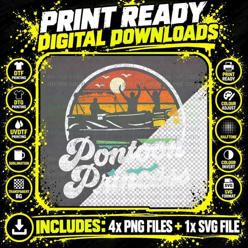 Funny Pontoon Princess Boat Pontooning Boating Summer Png SVG Digital Bundle