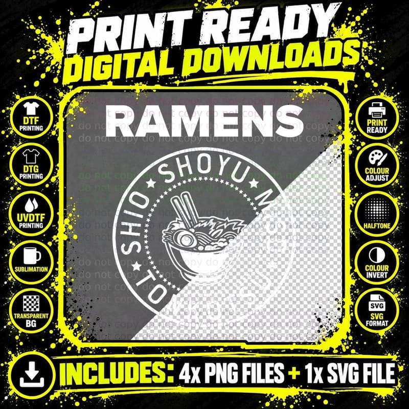 Funny Retro Ramens Ramen T Shirt Png SVG Digital Bundle