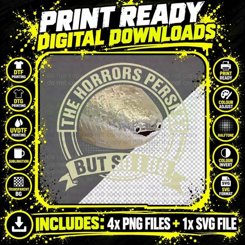 Funny Sacabambaspis Fish Meme Horrors Persist but So I Png SVG Digital Bundle