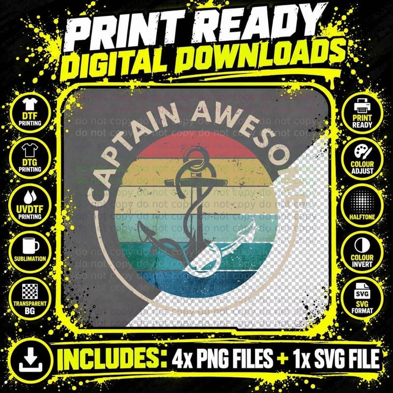 Funny Sailing Boating Sailor Boat Captain Awesome Png SVG Digital Bundle
