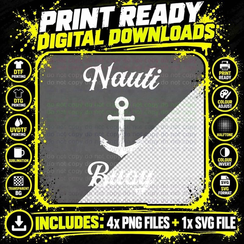 Funny Sailing T Shirt Nauti Buoy Nautical Sailor Boat Png SVG Digital Bundle