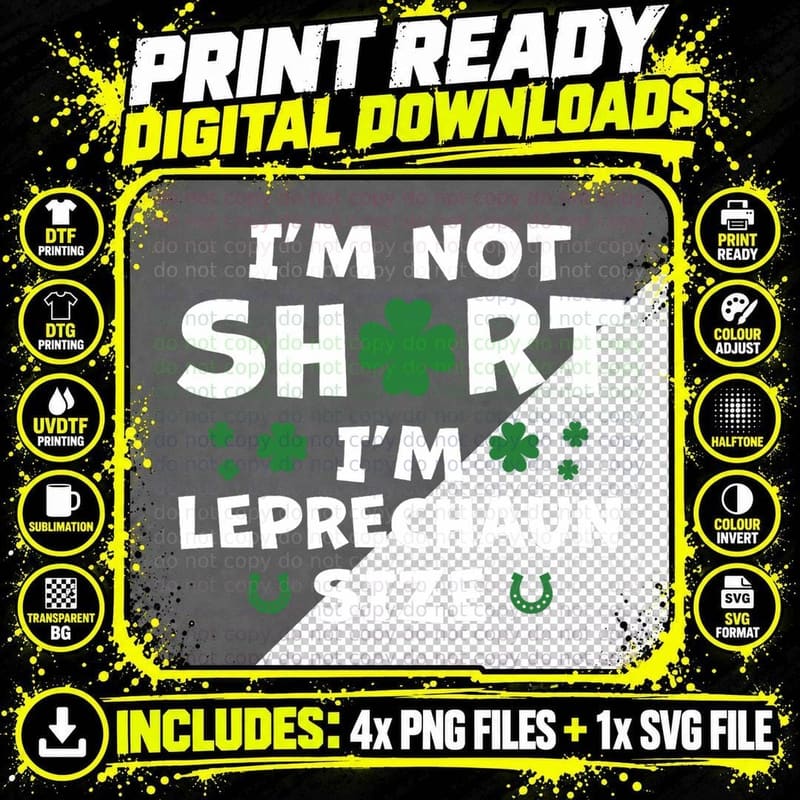 Funny Saint St Patricks Day Apparel Irish Shamrock Png SVG Digital Bundle