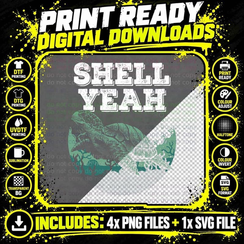 Funny Sea Turtle Art for Men Women Sea Turtle Animal Png SVG Digital Bundle