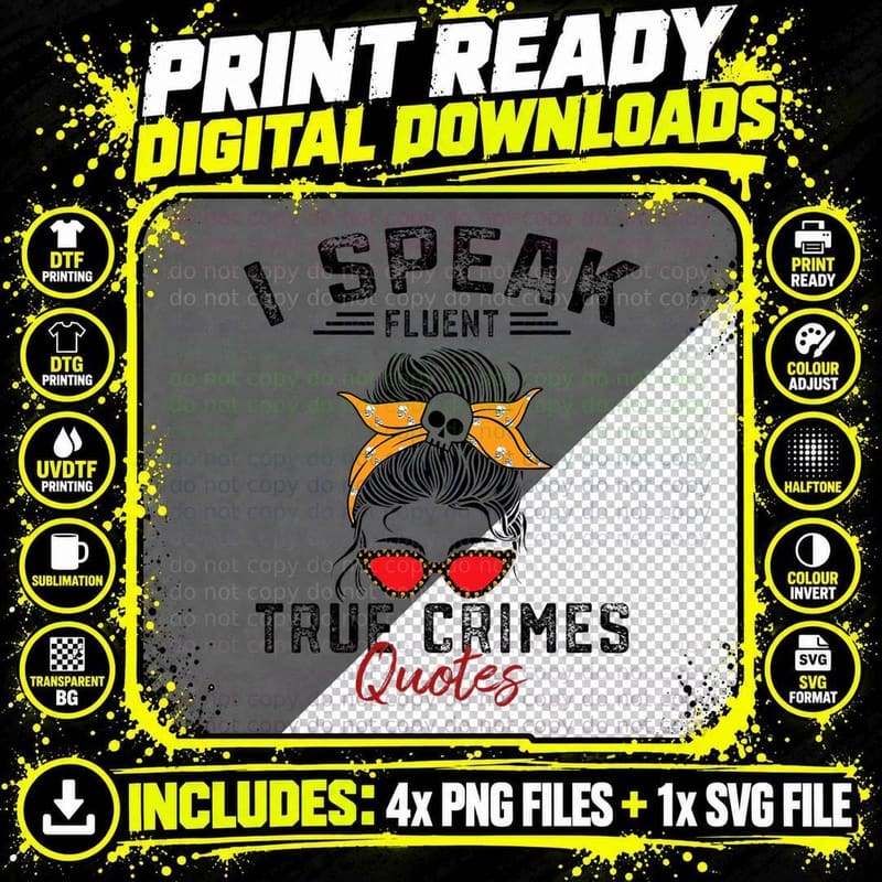 Funny Serial Killer True Crime Junkie Murder Mystery Png SVG Digital Bundle