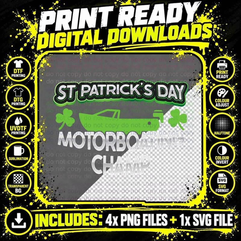 Funny St Patricks Day Adult Humor for Men Motorboating Png SVG Digital Bundle