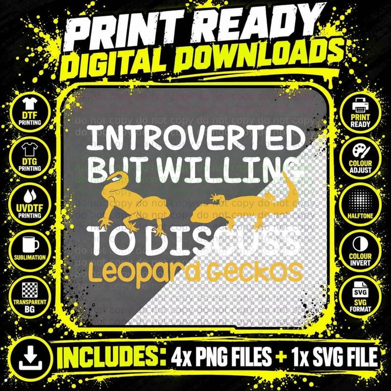 Funny Tiny Leopard Gecko Reptile Owner Lizard Keeper Png SVG Digital Bundle