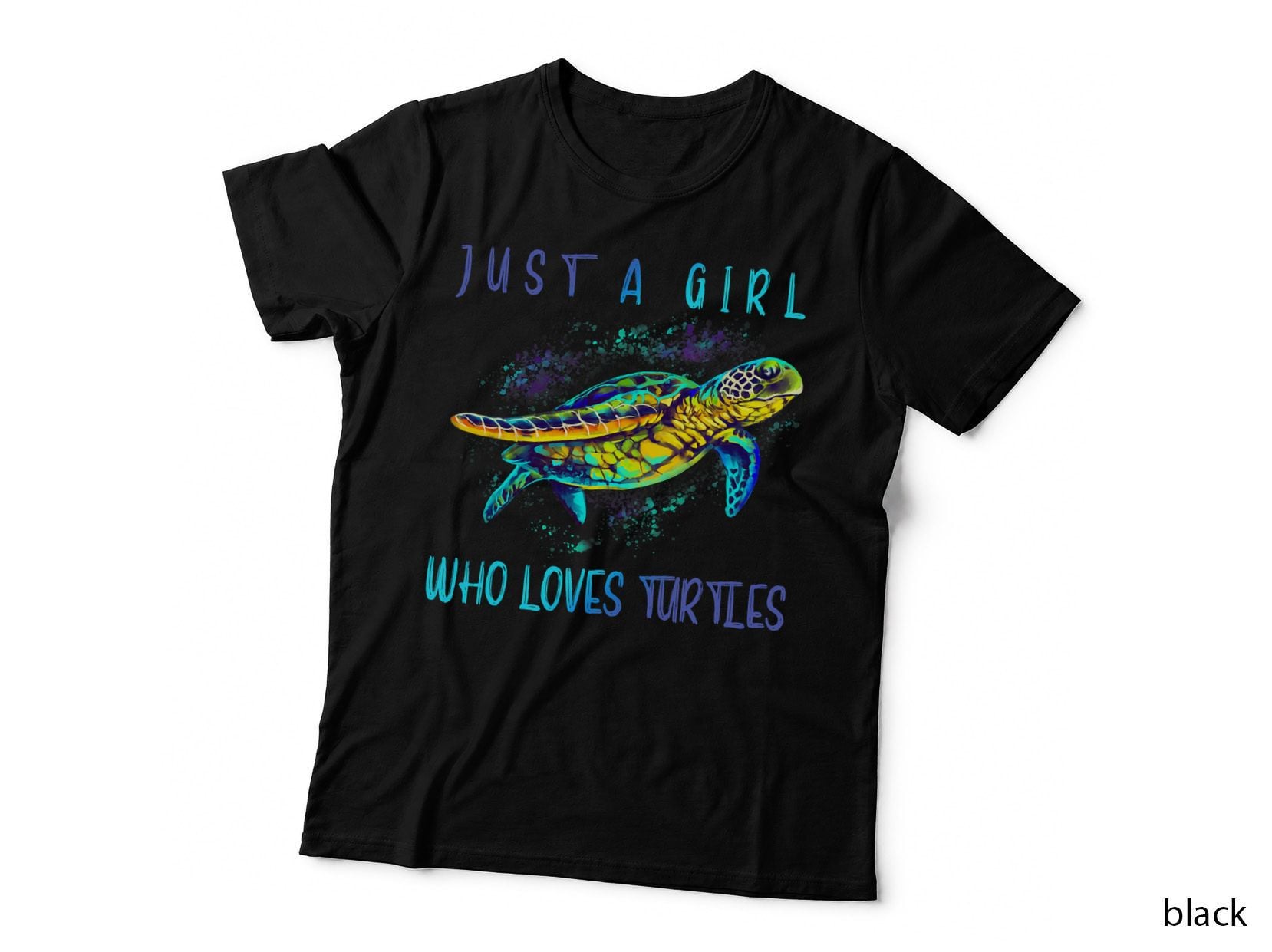 Funny Turtle Watercolor Sea Ocean Art Lovers Girl Outfit T-Shirt