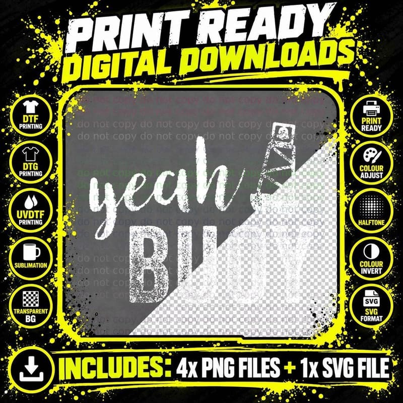 Funny Yeah Buoy Distressed Lettering Boat, Nautical Png SVG Digital Bundle