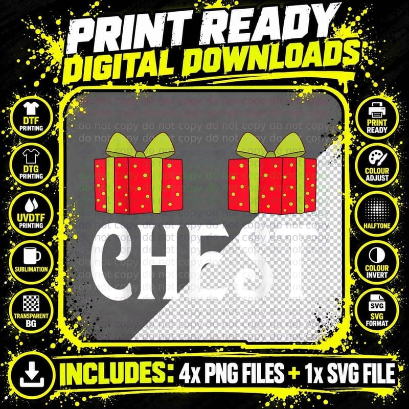 Gift Boxes and Ornaments T-Shirt, Nuts Chest Nuts Tee Png SVG Digital Bundle