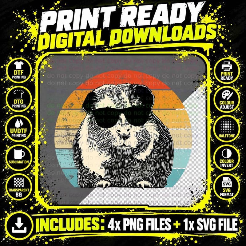 Guinea Pig Lover, Pet Guinea Pig, Funny Guinea Pig Png SVG Digital Bundle