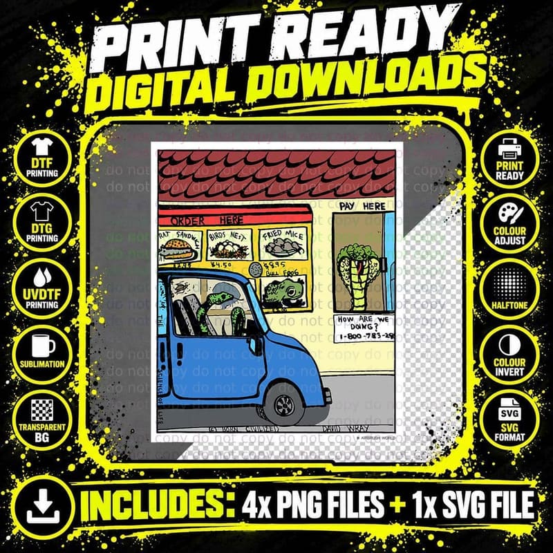 Hungry Snake Drive-Thru Funny Reptile Lover Novelty Gift Png SVG Digital Bundle