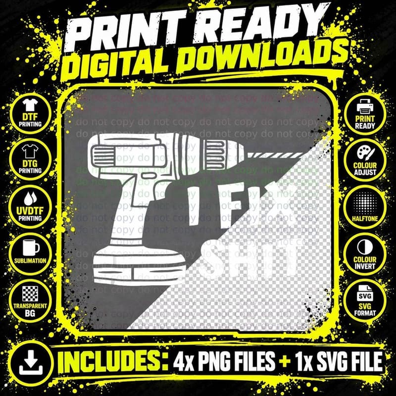 I Fix Shit - Handyman Fixed It Tools Mr. Fix It Men Png SVG Digital Bundle