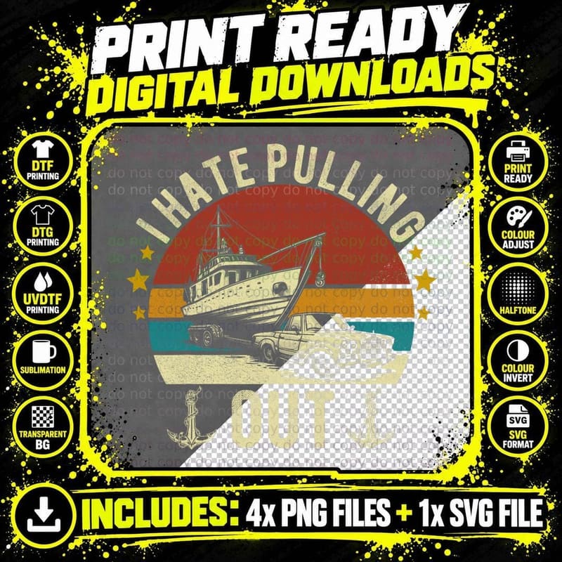 I Hate Pulling Out Boating Shirts for Men Boat Captain Png SVG Digital Bundle