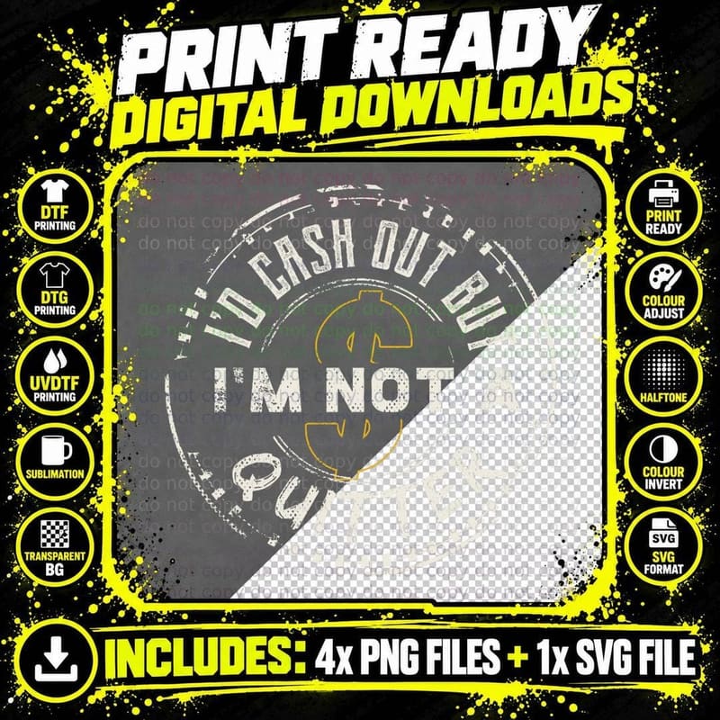 I'm Not a Quitter Funny Gift Design for Gambling Casino Png SVG Digital Bundle
