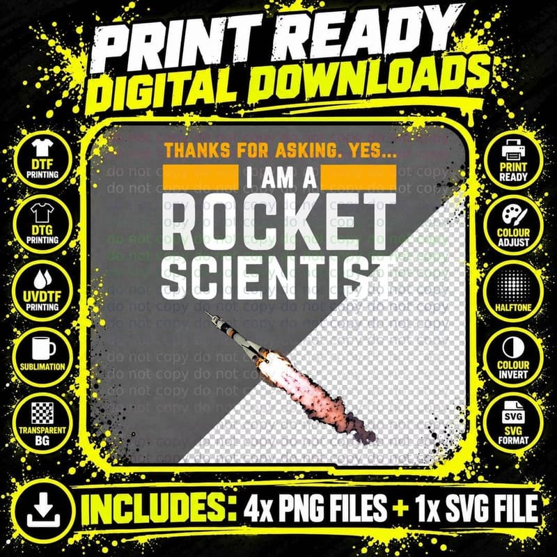 I'm a Rocket Scientist Funny Rocket Science Png SVG Digital Bundle