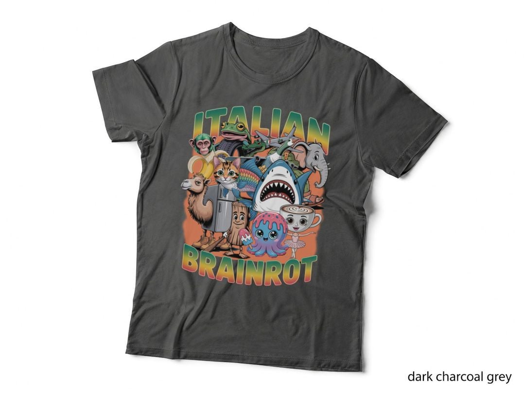 Italian Brainrot Characters T-Shirt, Animal Hybrid Crew Meme Gifts T-Shirt