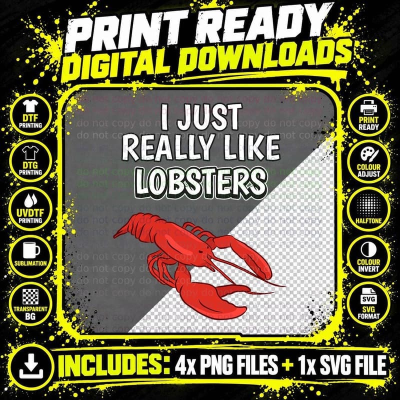Lobster T-Shirt, Funny Food Quote, Seafood Enthusiast Png SVG Digital Bundle