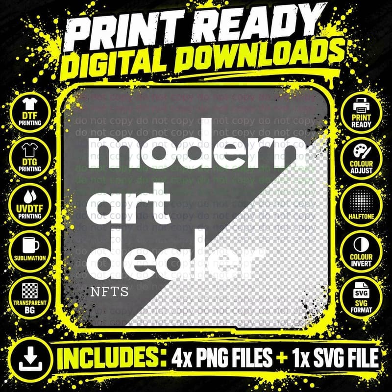 Modern Art Dealer NFT Funny Non Fungible Crypto Currency Png SVG Digital Bundle