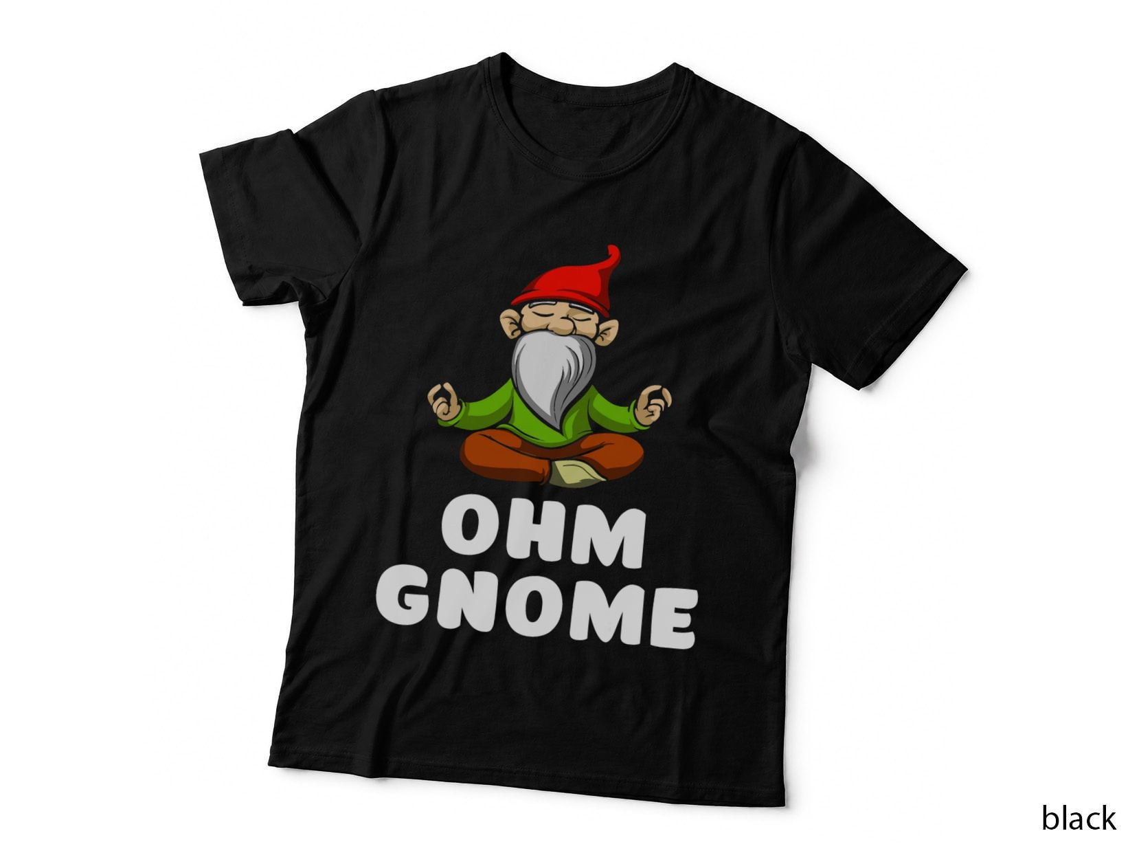 Ohm Gnome Funny Garden Gnomes Meditation, Yoga, Zen, Nature Lovers T-Shirt