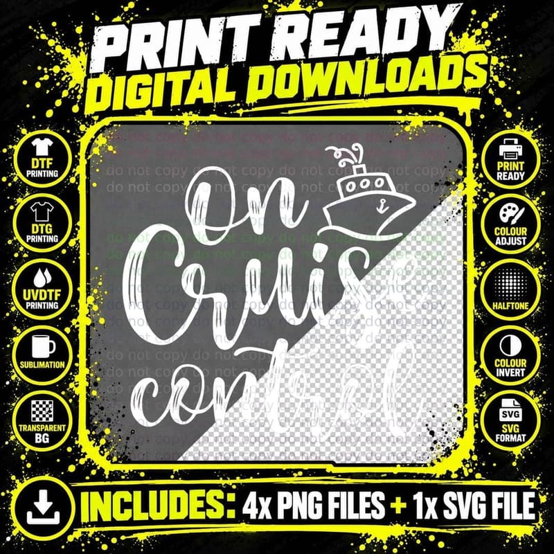 On Cruise Control Summer Vacation Travel Funny T-Shirt Png SVG Digital Bundle