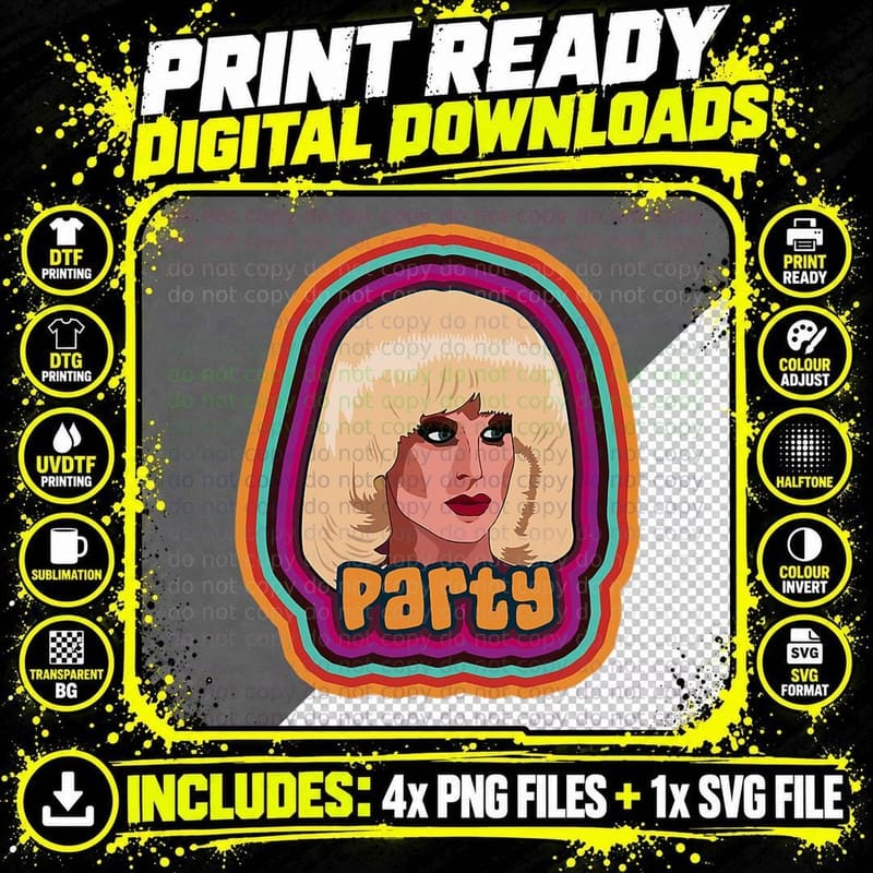 Party Funny Drag Queen T-Shirt Png SVG Digital Bundle