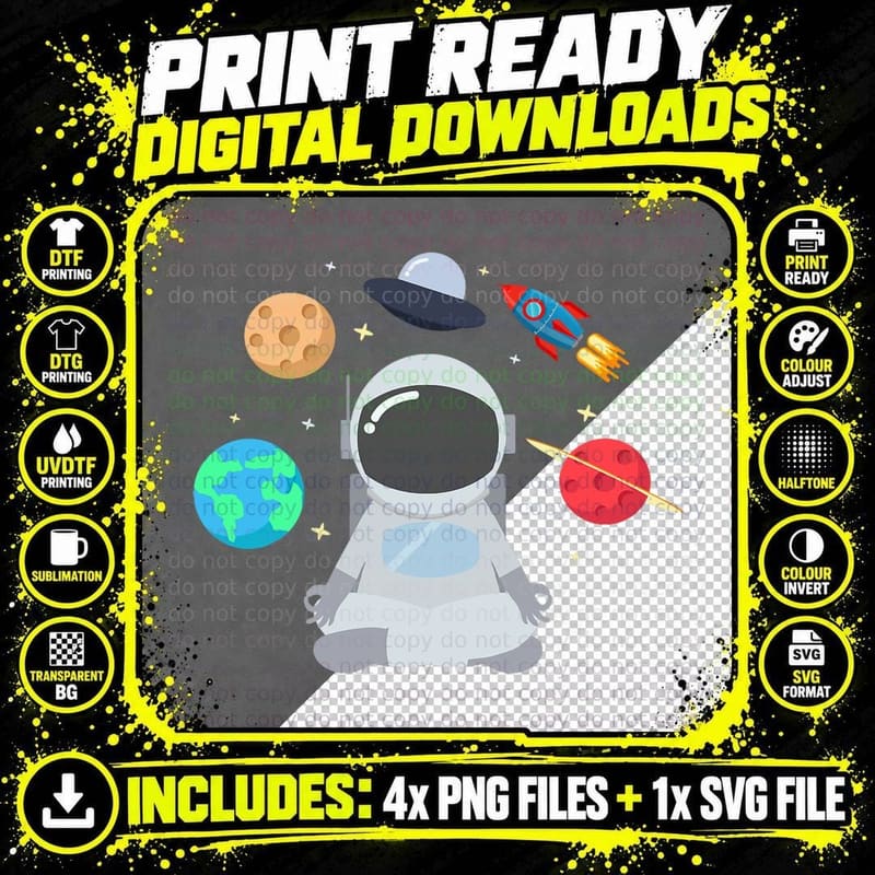 Pretend I'm in Space Costume Funny Space Meditation Png SVG Digital Bundle