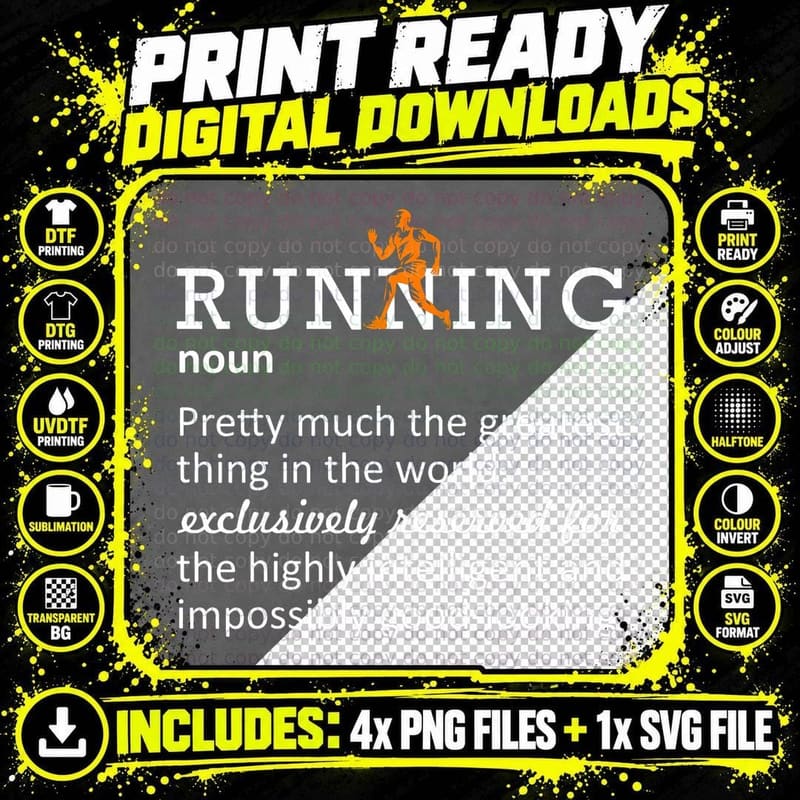 Running Funny Definition Marathoner 5k Marathon Humor Png SVG Digital Bundle