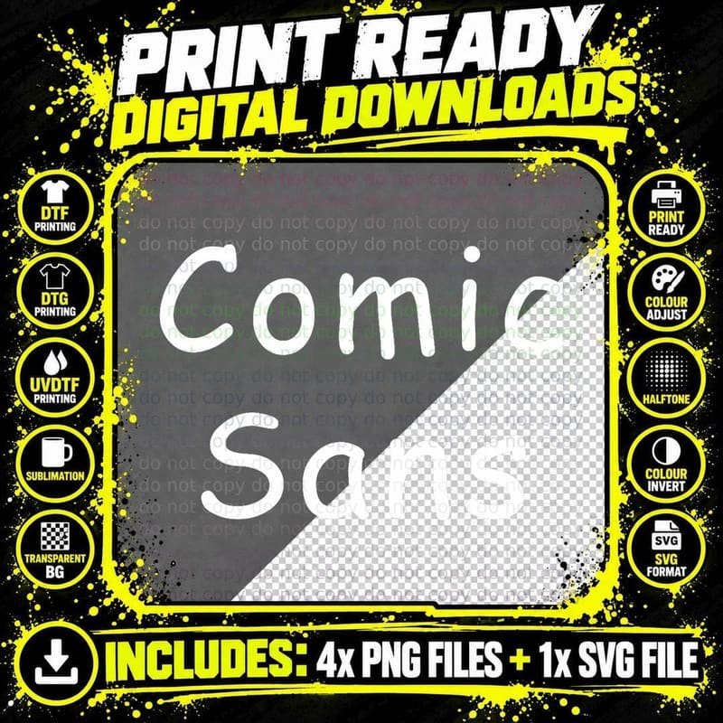 Scary Comic Sans T-Shirt Bad Font Meme T-Shirt Png SVG Digital Bundle